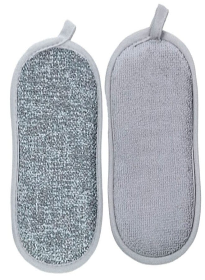 ARQIVO Multi Purpose Scrub Sponges Non Scratch Microfiber Sponge Cleaning Dish Scrubber Reusable Dish Sponges for Washing Dishes Along with Heavy Duty Scouring Power (Gray) (Pack of 2) - Image 1